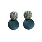 Yarn & Metal Disc Dangle Earring