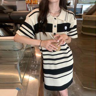 Elbow Sleeve Color Block Polo Dress / Elbow Sleeve Color Block Polo Shirt (various Designs)