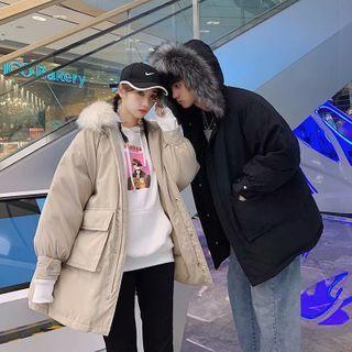 Couple Matching Padded Zip-up Parka