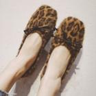 Leopard Patterned Bow Accent Flats