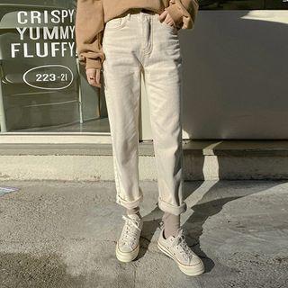 Stitched Napped Straight-cut Pants