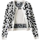 Set: Crop Camisole Top + Leopard Print Cardigan