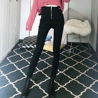 High-waist Zip Pants