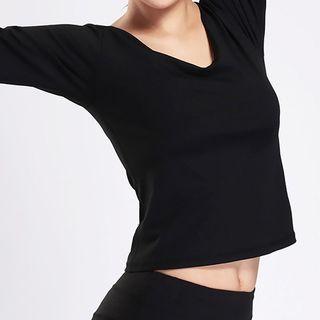 Sports Cross Back Elbow-sleeve T-shirt