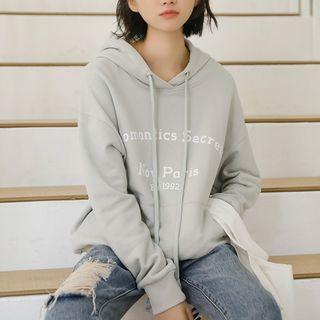 Lettering Hoodie Mint Green - One Size