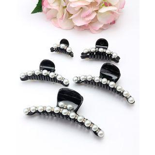 Faux-pearl Trim Hair Claw Set (5 Pcs) One Size