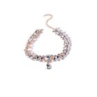 Faux Pearl Faux Crystal Pendant Choker C0088 - Silver - One Size
