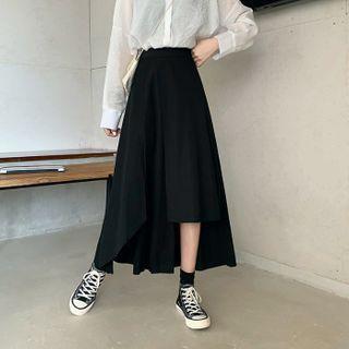 Irregular A-line Midi Skirt As Shown In Figure - One Size