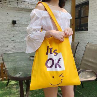 Printed Tote Bag Yellow - One Size