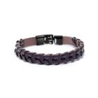 Simple Personality Brown Braided Leather Bracelet Black - One Size