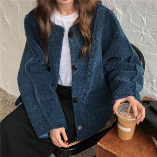 Plain Fleece Cardigan