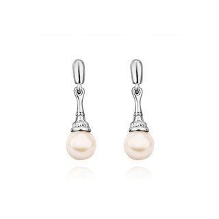 Elegant Pearl Earrings Silver - One Size