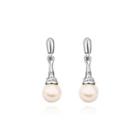 Elegant Pearl Earrings Silver - One Size
