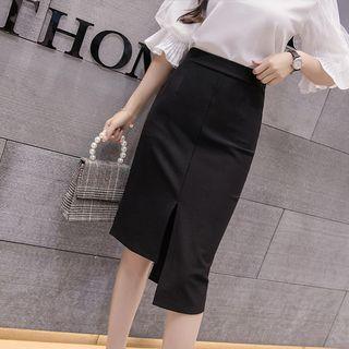 High Waist Slited Skirt
