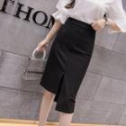 High Waist Slited Skirt