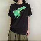 Short-sleeve Dinosaur Print T-shirt Black - One Size