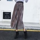 Plain Pleated Maxi Skirt