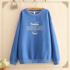 Cookie Print Fleece-lined Sweater