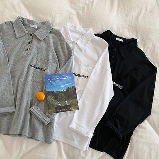 Long-sleeve Pocketed Polo Shirt