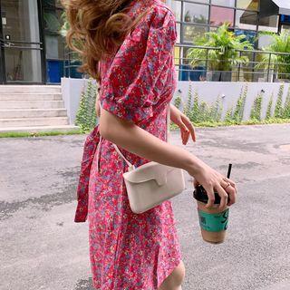 Floral Puff Sleeve Short Sleeve Dress