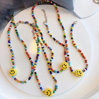 Smiley Pendant Bead Necklace As Shown In Figure - One Size