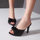 Bow Slide High-heel Sandals