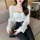 Puff Sleeve Chain Detail Blouse
