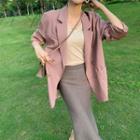 Set: Double-breasted Blazer + Pleated Shorts