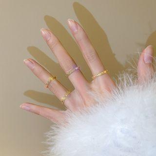 Textured Alloy Ring 1 Pc - Gold - One Size