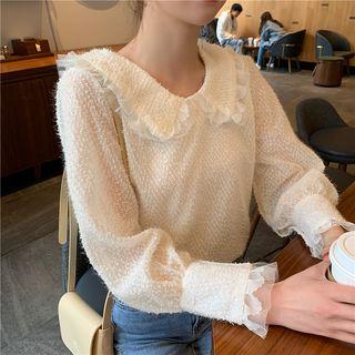 Peter Pan Collar Blouse Almond - One Size