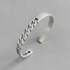 925 Sterling Silver Chained Open Bangle 925 Silver - Silver - One Size
