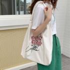 Flower Embroidered Tote Bag Shopping Bag - White - One Size