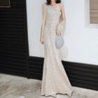 One Shoulder Sequin Mermaid Gown