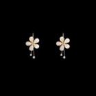 Rhinestone Acrylic Flower Dangle Earring 1 Pair - Stud Earrings - White - One Size