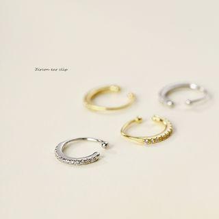 Rhinestone 925 Sterling Silver Cuff Earring