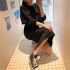 Set: Mickey Drawstring Sweatshirt + Midi Skirt