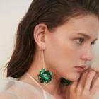 Plastic Dangle Earring 1 Pair - Green - One Size