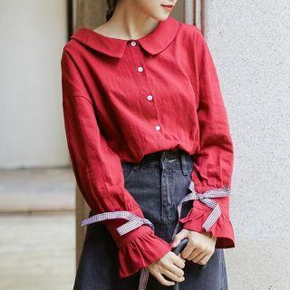 Peter Pan Collar Bell Sleeve Blouse