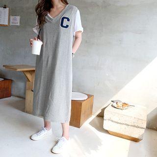 Lettered Long Vest Dress
