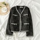 Contrast-trim Check Jacket