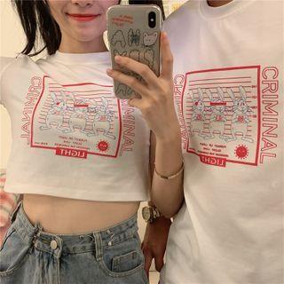 Couple Matching Rabbit Print Short-sleeve T-shirt