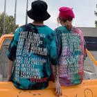 Couple Matching Tie Dye Letter T-shirt