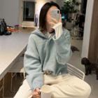 Knit Hoodie Ash Blue - One Size