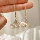 Faux Pearl Rhinestone Fringed Dangle Earring 1 Pair - Earring - Gold - One Size