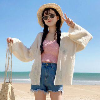 Open-front Cardigan Almond - One Size