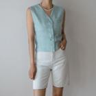 Sleeveless V-neck Tie-back Blazer