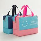 Smiley Print Colour Block Wet Dry Beach Bag