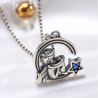 S925 Sterling Silver Angel Star Pendant Pendant - No Chain - One Size