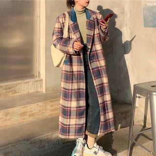Plaid Coat Plaid - Blue & Red & White - One Size