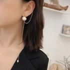 Faux Pearl Chained Earring 1 Pc - As Shown In Figure - One Size